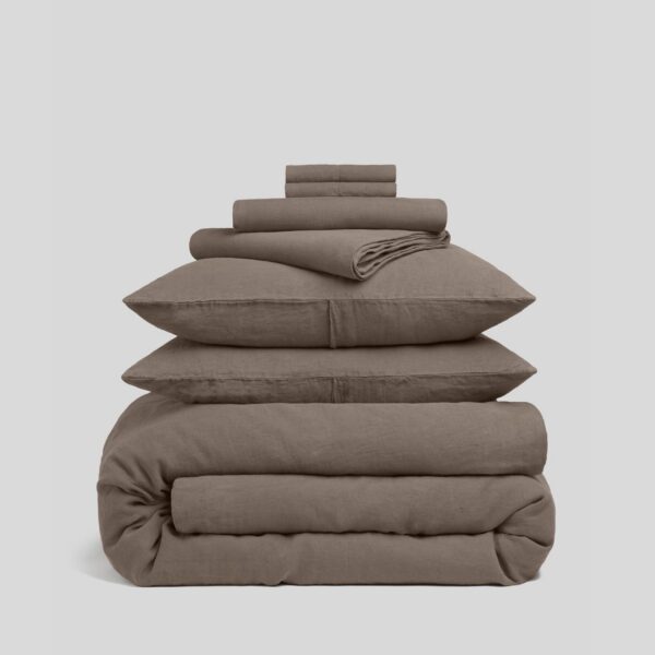 Warm Grey Linen Bedding Bundle