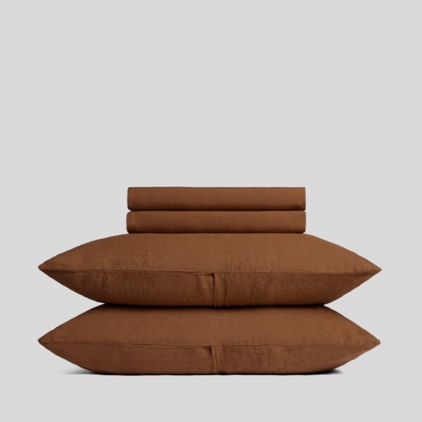 Tobacco Linen Sheet Set