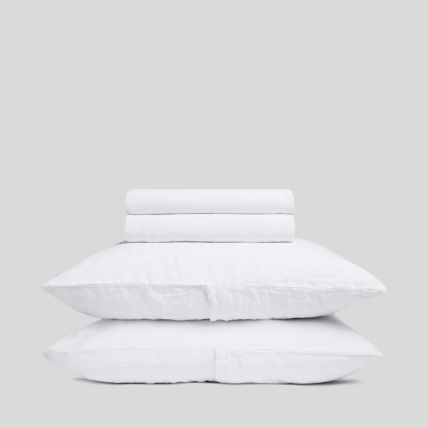 White Linen Sheet Set