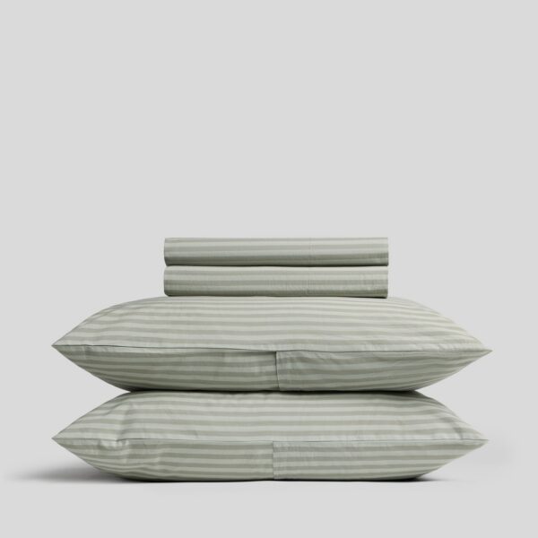 Moss Stripe Percale Sheet Bundle