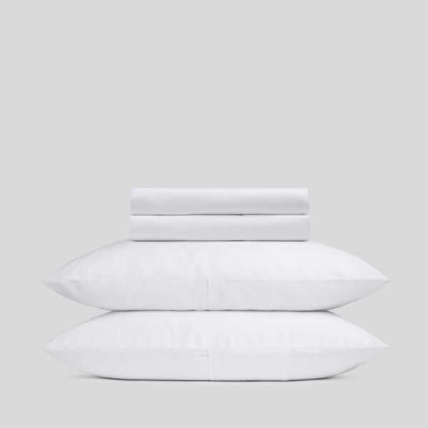 White Egyptian Cotton Sateen Sheet Set